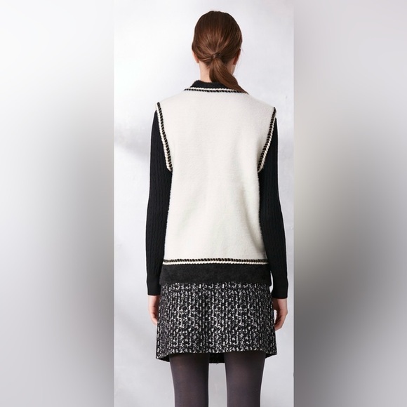 QED London Ivory Contrast Trim Vest S/M – NWT - Picture 5 of 14